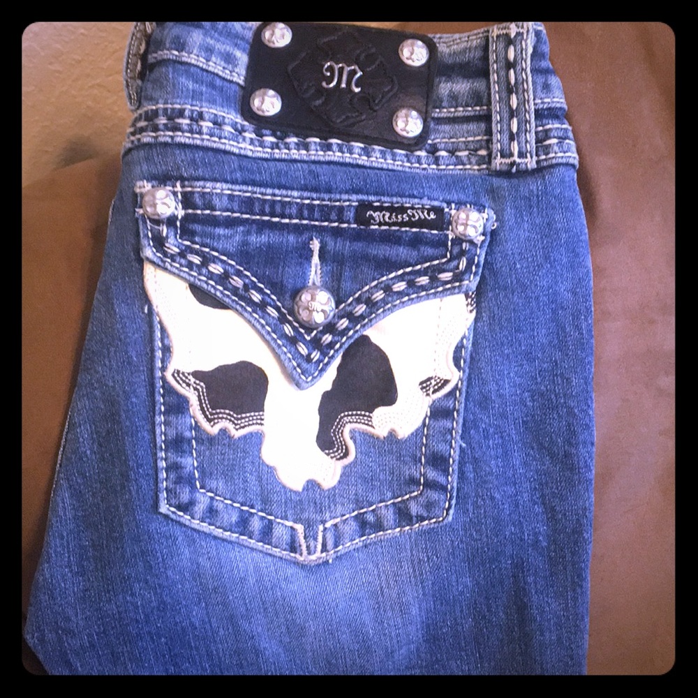 Miss me jeans with cowhide pockets 29x34